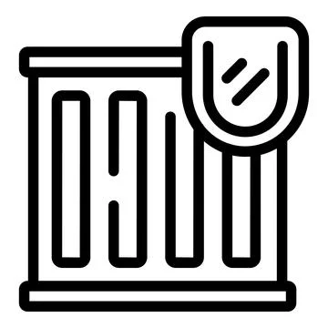 Secured container icon outline vector. Shipment carton Illustrazione stock
