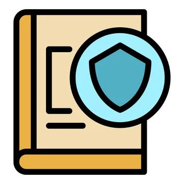 Secured control book icon color outline vector Illustrazione stock