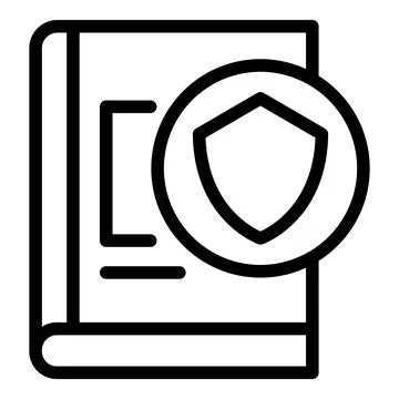 Secured control book icon, outline style Illustrazione stock