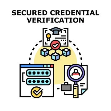 Secured credential verification process and data security Stock Illustration