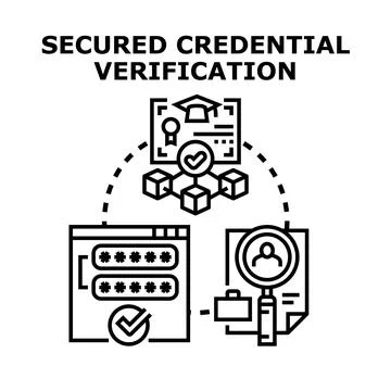 Secured credential verification process and data security Illustrazione stock