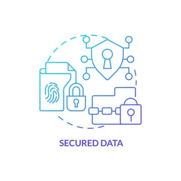Secured data blue gradient concept icon Stock-Illustration