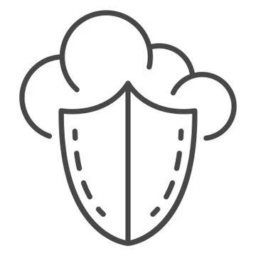 Secured data cloud icon, outline style Stock-Illustration