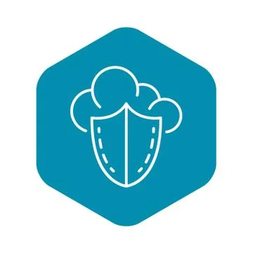 Secured data cloud icon, outline style Stock-Illustration