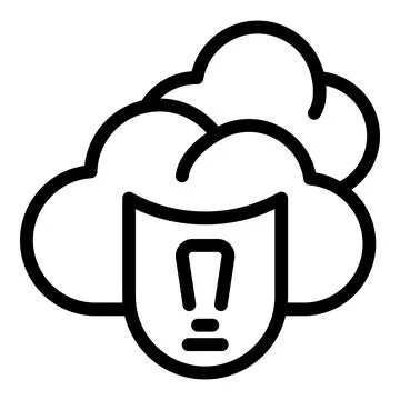 Secured data cloud icon outline vector. Broken system Stock Illustration