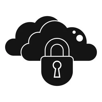 Secured data cloud icon, simple style イラスト素材