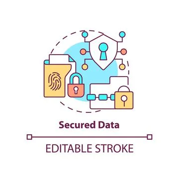 Secured data concept icon Stock Illustration