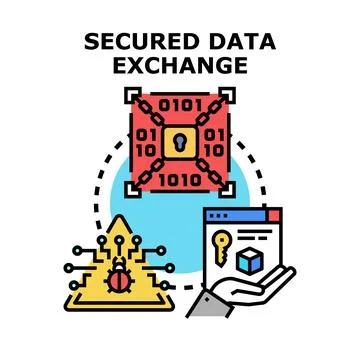 Secured data exchange for digital information protection Stock Illustration