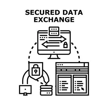 Secured data exchange protecting digital information privacy Stock Illustration