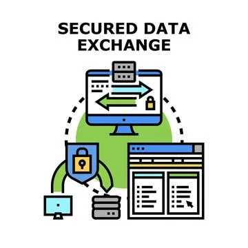 Secured data exchange protecting digital information privacy Stock Illustration