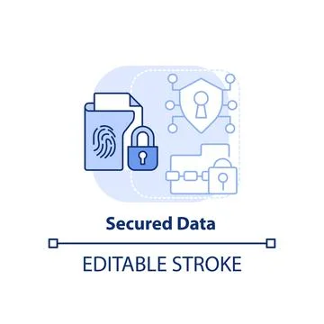 Secured data light blue concept icon Illustrazione stock