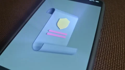 Secured document, data protection, presentation Stock Footage 309681643