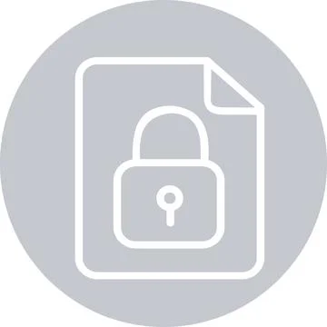 Secured document file lock graphic Ilustração Stock