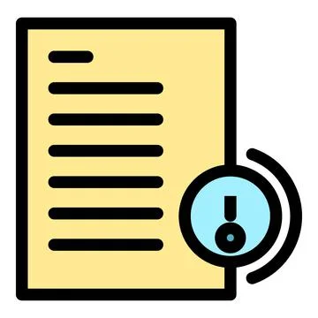 Secured document icon color outline vector Illustrazione stock