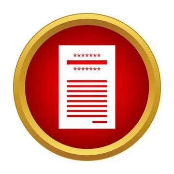 Secured document icon displaying confidential password information Stock Illustration