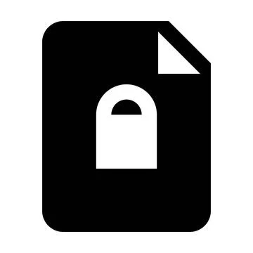 Secured document icon vector with lock file for business application data 스톡 일러스트