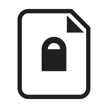 Secured document icon vector with lock file for business application data 스톡 일러스트
