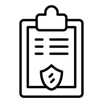 Secured file icon outline vector. Document lock Illustrazione stock
