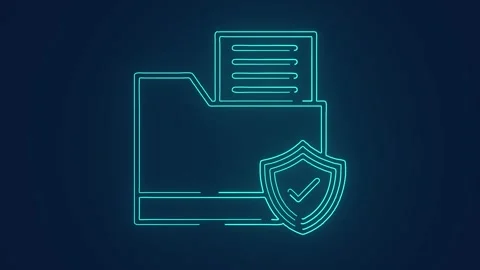 Secured files data cyber security technology animation Video stock 264961050
