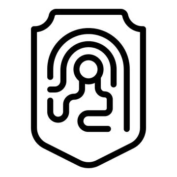 Secured fingerprint icon outline vector. Privacy touch Stock Illustration
