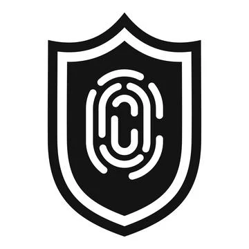 Secured fingerprint icon simple vector. Security software Stock Illustration