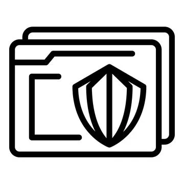 Secured folder control icon, outline style Stock Illustration