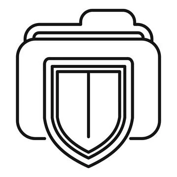 Secured folder documents icon outline vector. Alarm crime 스톡 일러스트