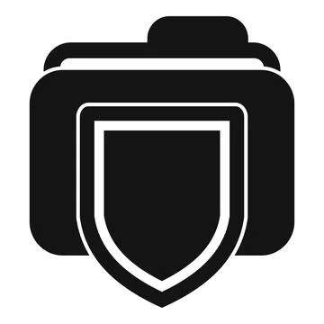 Secured folder documents icon simple vector. Alarm crime 库存插图
