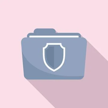 Secured folder icon flat . Data information Illustrazione stock