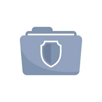 Secured folder icon flat vector. Data information 스톡 일러스트
