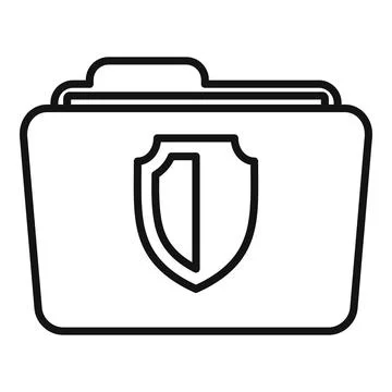 Secured folder icon outline vector. Data information 스톡 일러스트