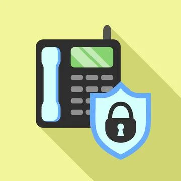 Secured intercom icon, flat style Stock Illustration