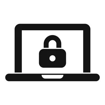 Secured laptop icon simple vector. Cipher data Stock-Illustration