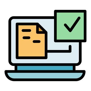 Secured laptop icon vector flat Stock-Illustration