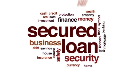 Secured loan animated word cloud, text design animation. Stock Footage 74712076