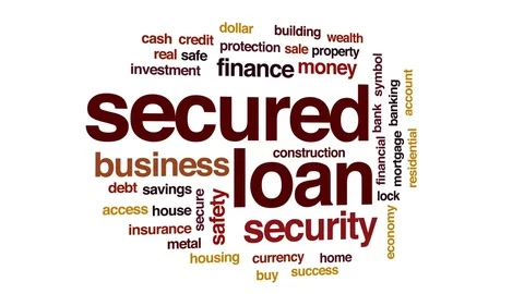 Secured loan animated word cloud, text design animation. Stock Footage 74761647