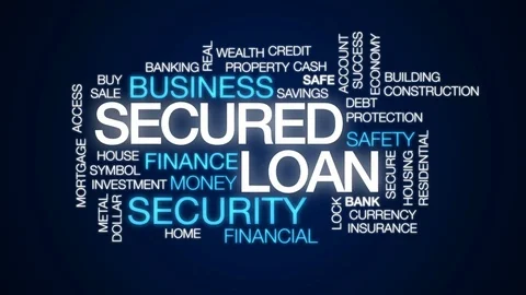 Secured loan animated word cloud, text design animation. Stock Footage 74796054