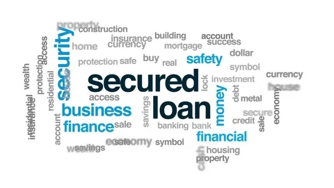 Secured loan animated word cloud, text design animation. Stock Footage 74858716