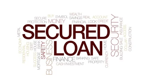 Secured loan animated word cloud, text design animation. Kinetic typography. Stock Footage 74938835