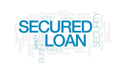 Secured loan animated word cloud, text design animation. Kinetic typography. Stock Footage 75045283