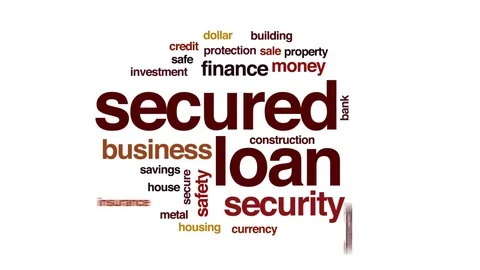 Secured loan animated word cloud, text design animation. Stock Footage 75155327