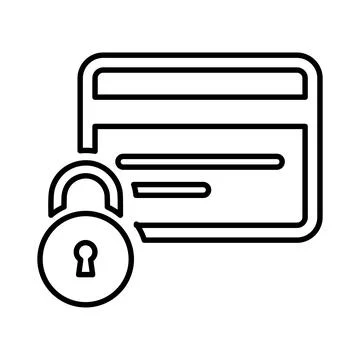 Secured, loan, safe, security outline icon. Line art design. Stock Illustration