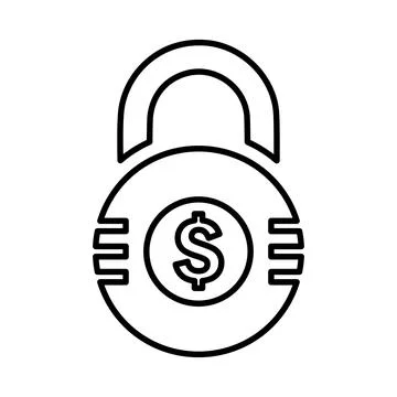 Secured, loan, safe, security, protection line icon. Outline vector. Stock Illustration