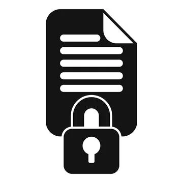 Secured locked document icon simple vector. Illegal protection Ilustración de archivo
