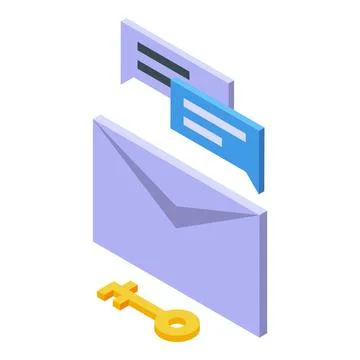 Secured mail icon isometric vector. Vpn network Stock-Illustration