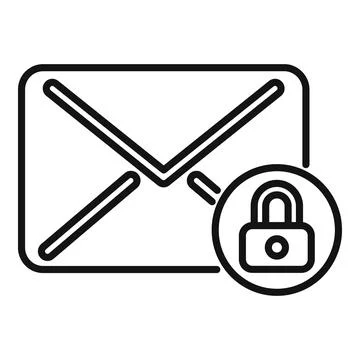 Secured mail icon outline vector. Cipher data Stock-Illustration