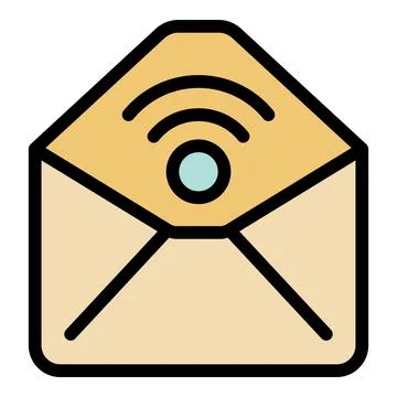 Secured mail icon vector flat Stock Illustration