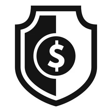 Secured money shield icon simple vector. Stop theft Stock Illustration