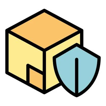 Secured moving box icon vector flat Illustrazione stock
