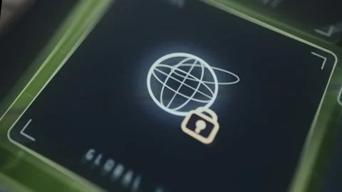 Secured network connection icon, encrypted internet access Stock Footage 335464847